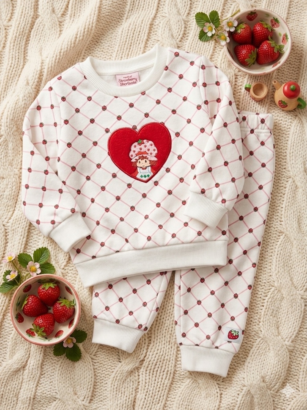 Strawberry Shortcake Kids Matching Set - White and Red
